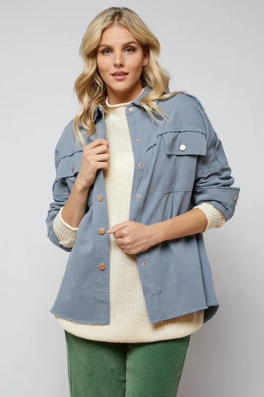 Davi & Dani Sequin Long Sleeve Button Down Jacket