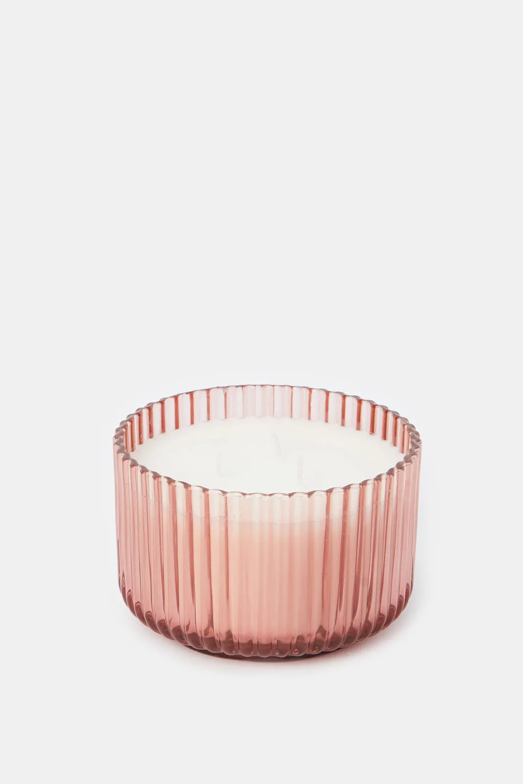 Pink Glass Candle Without Lid