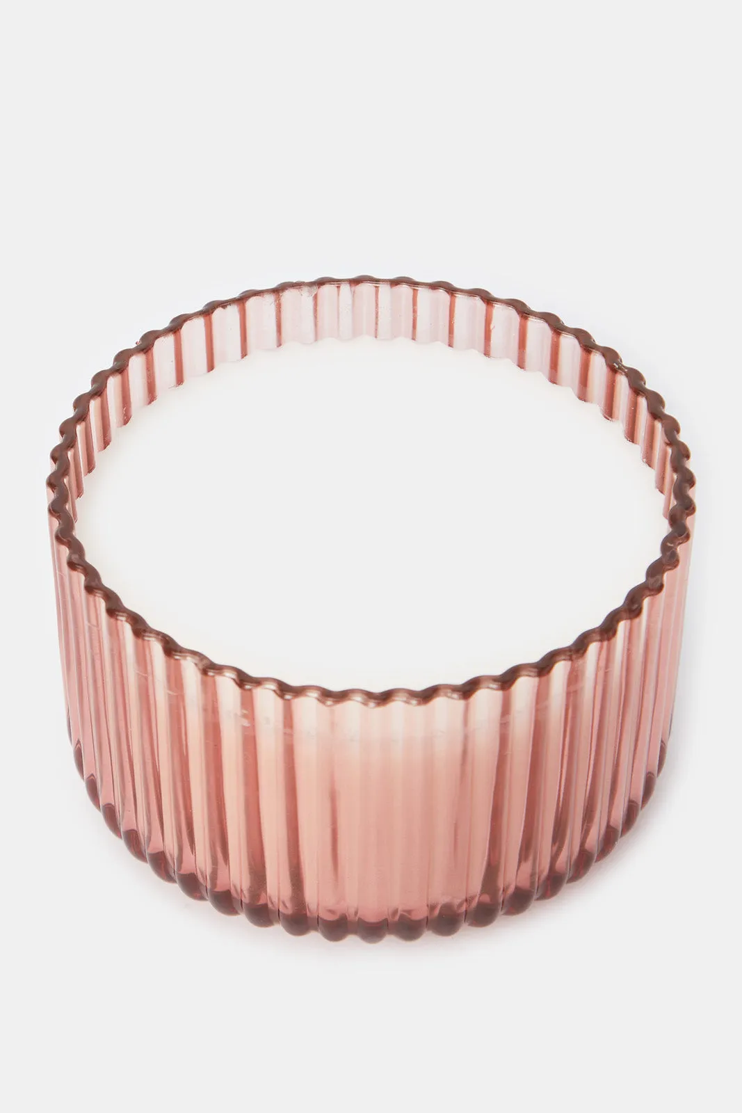 Pink Glass Candle Without Lid